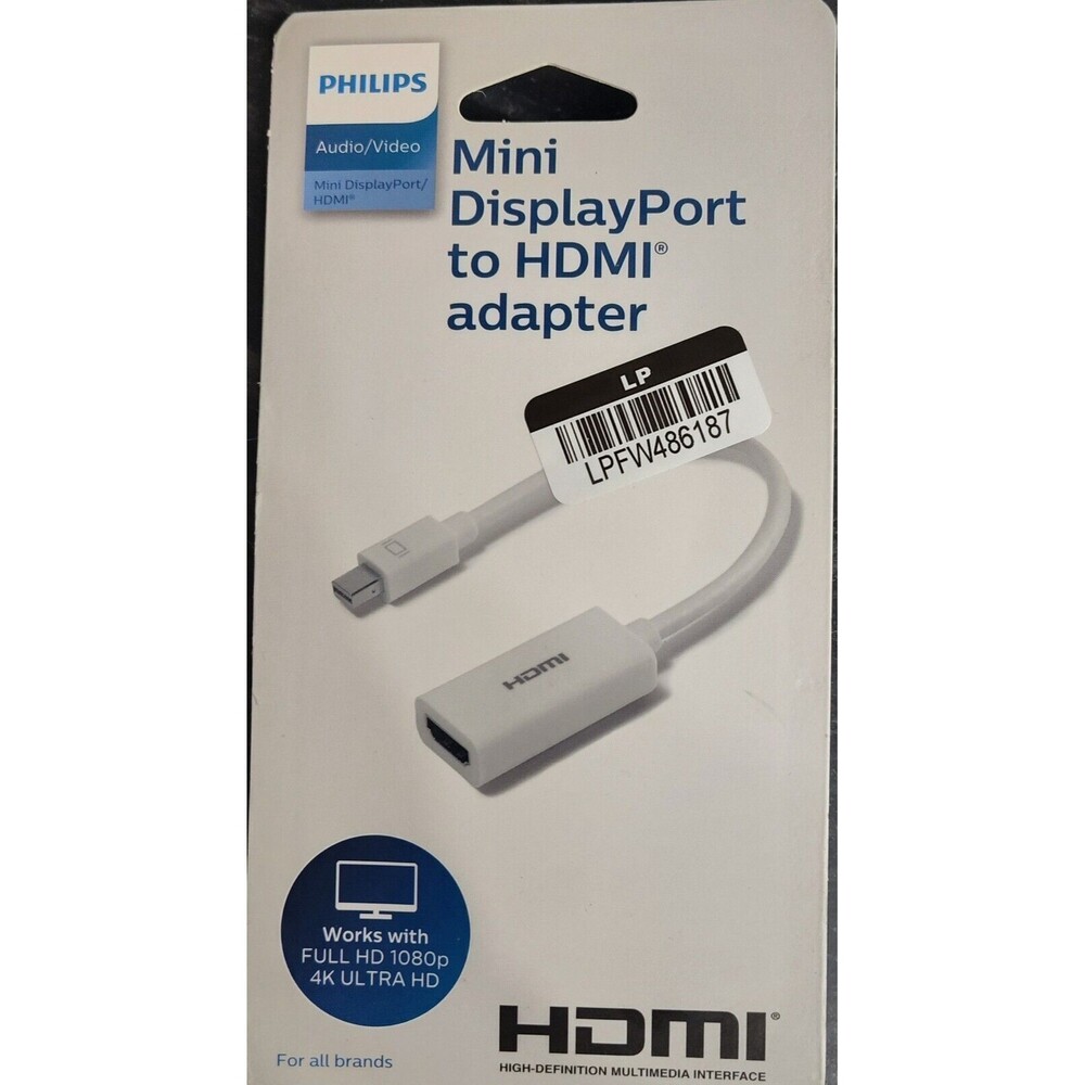 Philips Mini DisplayPort to HDMI Adapter White  - NEW